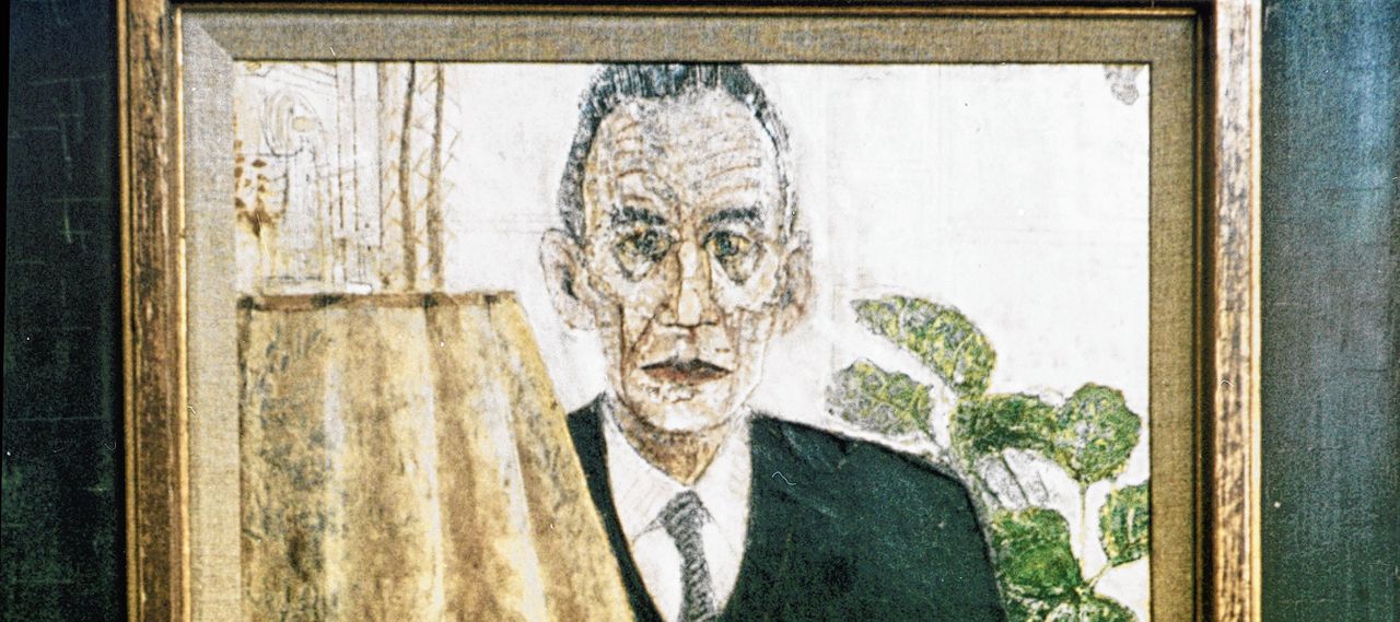Het portret van mr. A. van der Meulen door Sjoerd de Vries, detail.