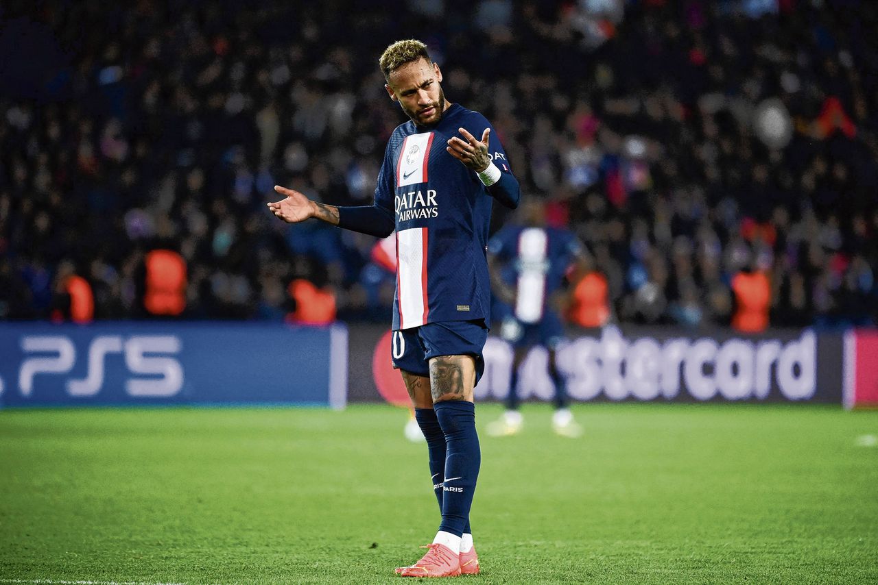 Neymar, de Braziliaanse superster van Paris Saint-Germain, afgelopen dinsdag tijdens de wedstrijd in de Champions League tegen Benfica (1-1) in het Parc des Princes.