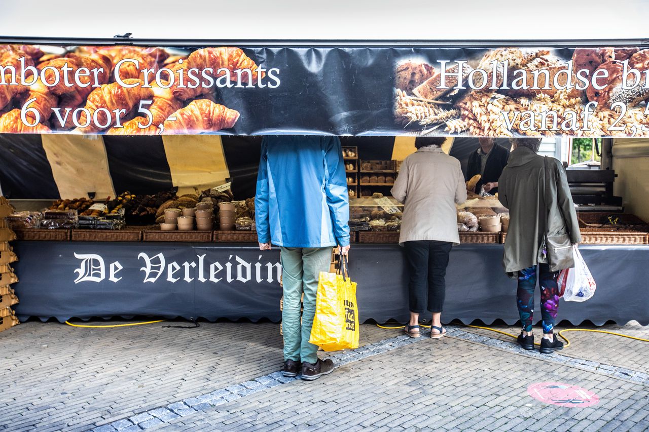 Een marktkraam in Utrecht.