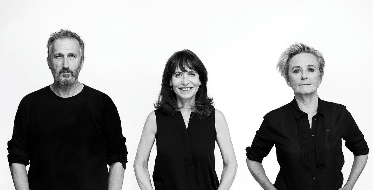 Mugmetdegoudentand: van links naar rechts marcel Musters, Lineke Rijxman en Joan Nederlof.