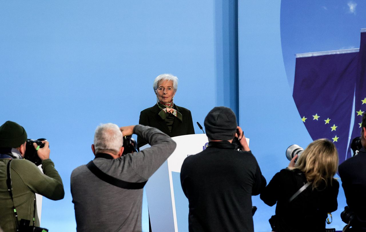 ECB-president Christine Lagarde na de vergadering donderdag.