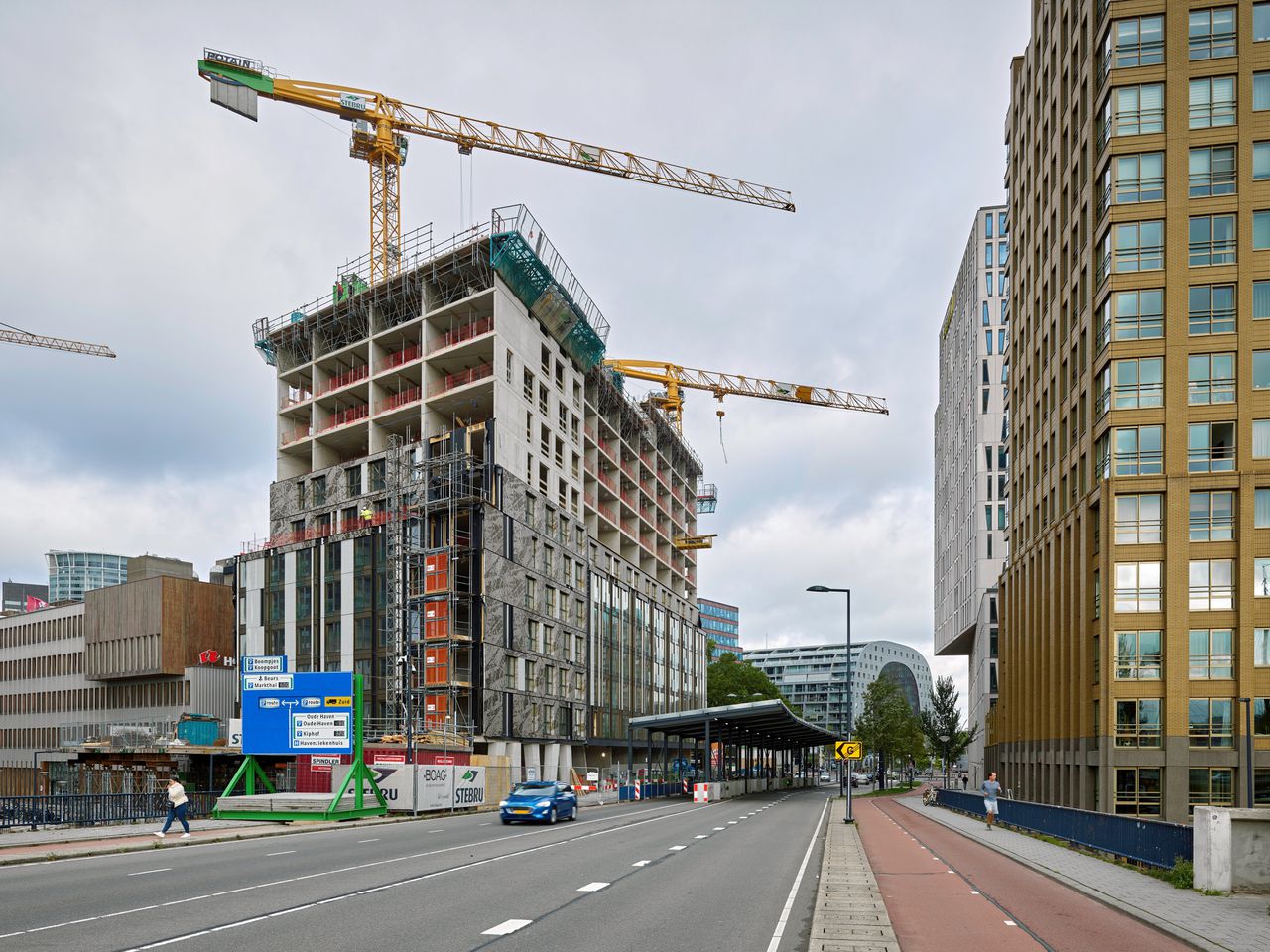 Woningbouwproject, Rotterdam Wijnhaven, in 2020.