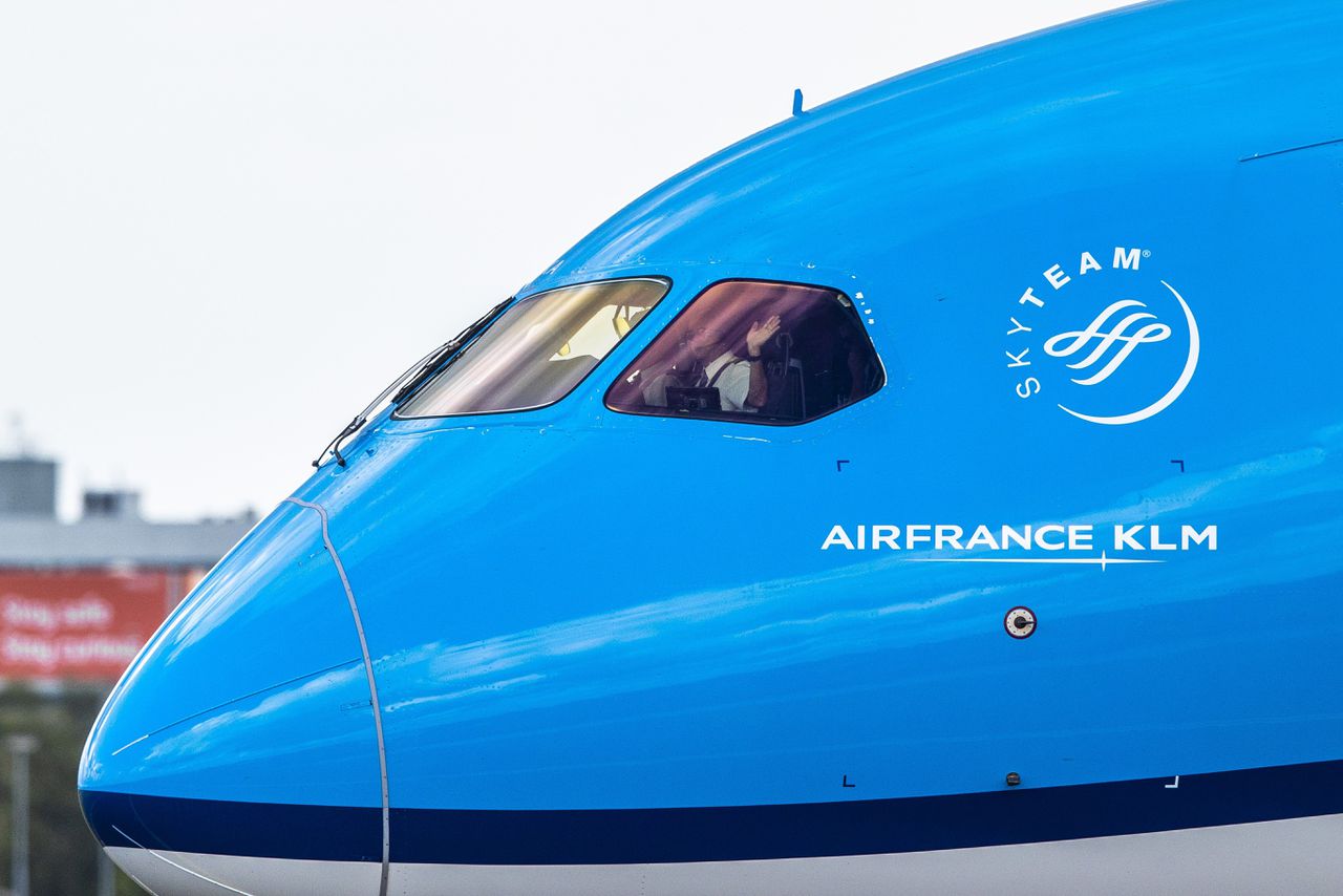 Een toestel van Air France-KLM op luchthaven Schiphol.