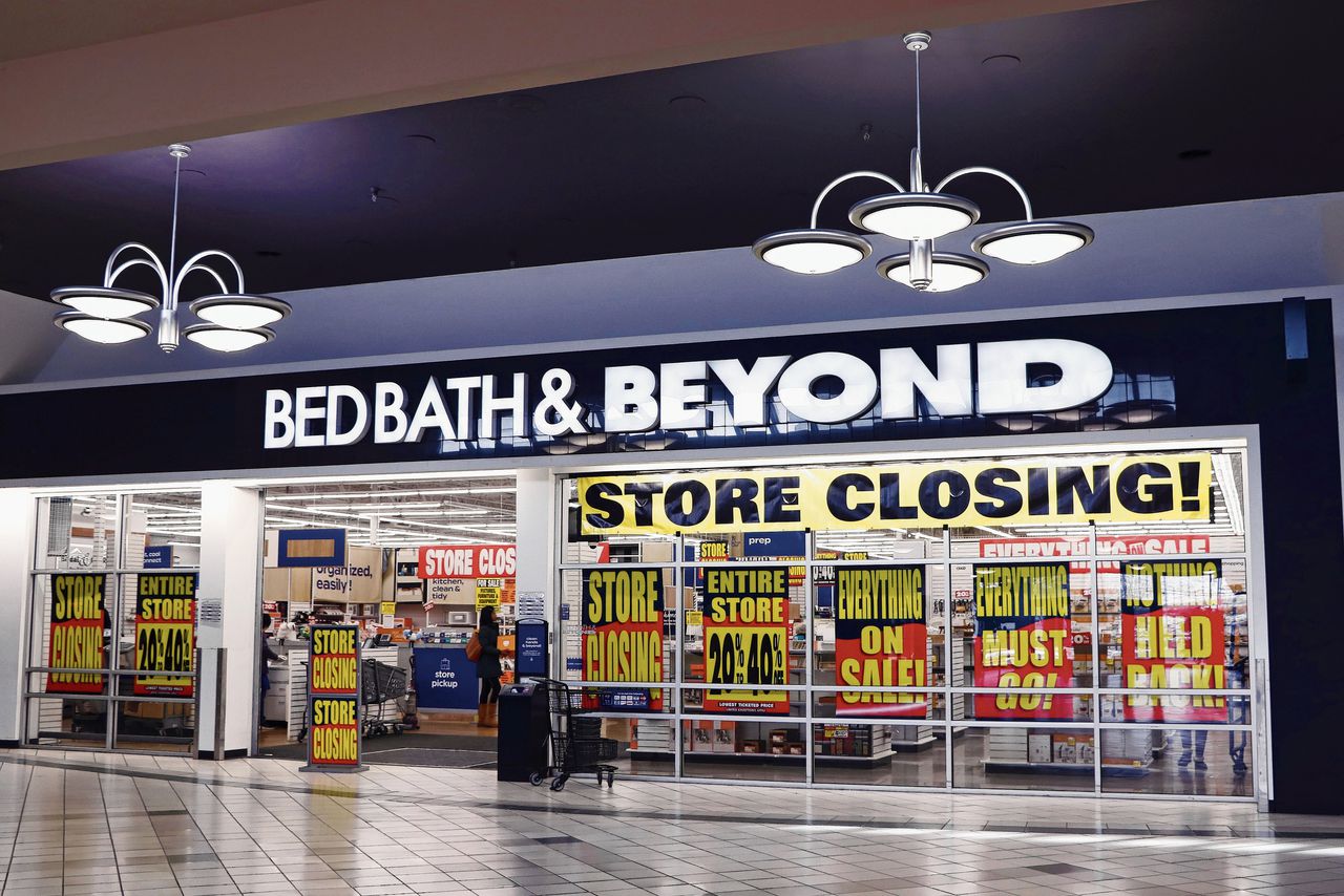Aankondiging van een sluiting van een Bed Bath & Beyond-winkel in de staat Idaho.