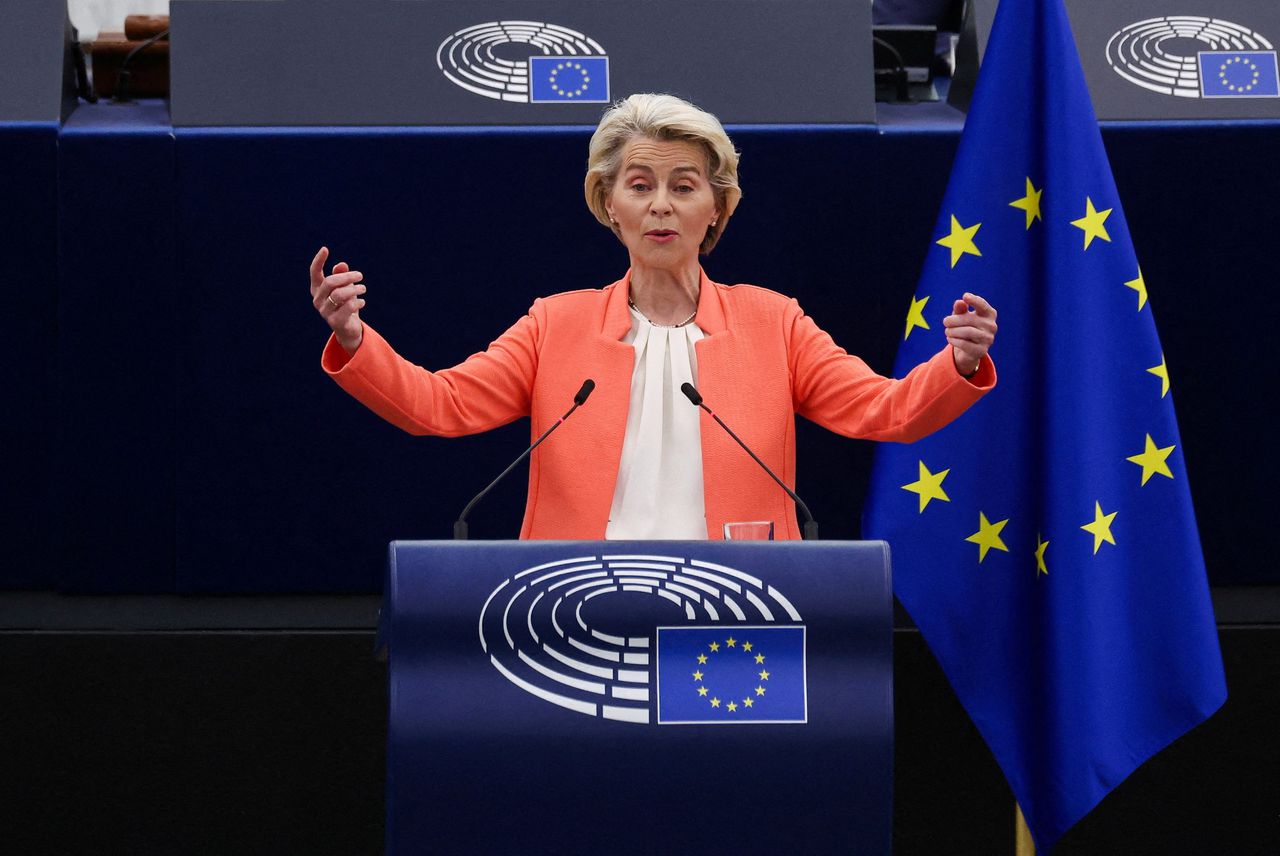 Voorzitter Ursula von der Leyen van de Europese Commissie hield haar laatste ‘State of the Union’ voor de Europese verkiezingen. Over haar ambities voor een eventuele tweede termijn liet zij niets los.