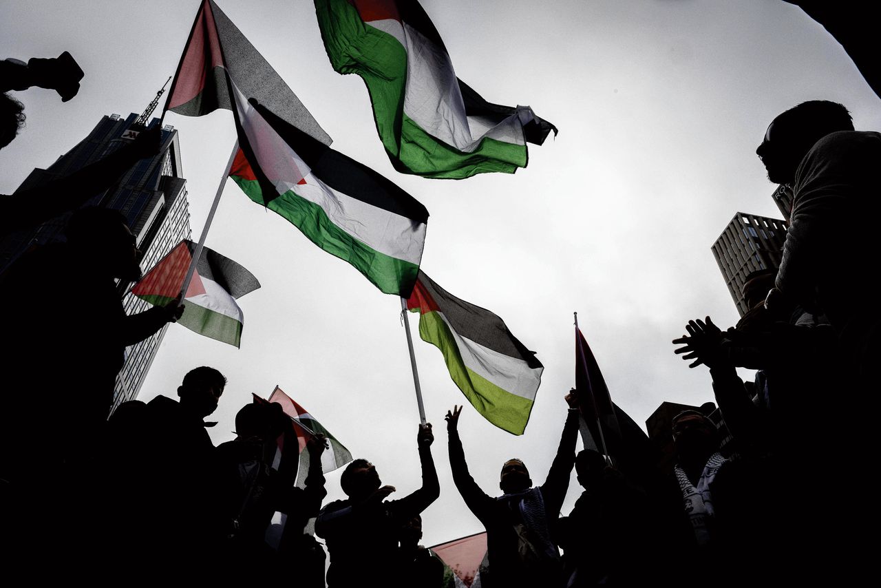 In Rotterdam wordt steun betuigd aan de Palestijnen.