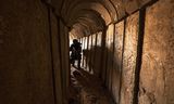 Een van de vele tunnels onder de Gazastrook, waar journalisten in april 2022 een inkijkje kregen.