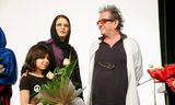 De Iraanse filmregisseur Dariush Mehrjui, zijn vrouw Vahideh Mohammadifar en hun dochter Mona in Teheran, Iran, in 2013. 