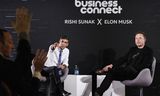 De Britse premier Rishi Sunak met X- en Tesla-topman Elon Musk, deze week in Bletchley Park op de AI-top.