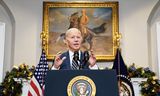 <strong>De Amerikaanse president Joe Biden</strong> tijdens een persconferentie op woensdag 6 december.
