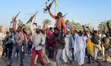 Burgers in Wad Madani gingen op 17 december de straat op uit steun voor het Soedanese leger. 