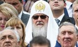 De Russisch-Orthodoxe Patriarch Kirill op het Rode Plein in september 2016.